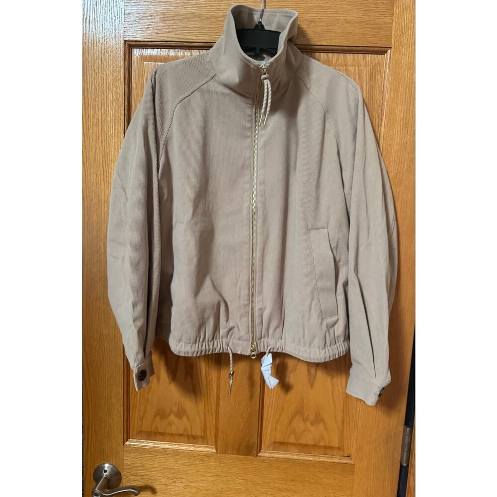 Chic VARLEY Nadina Blouson Jacket - Light Taupe, Size M (New with tags) - Picture 4 of 8